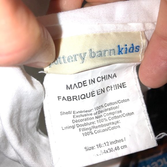 Pottery Barn Kids ABC embroidered alligator bird caterpillar lumbar pill… - Picture 3 of 5